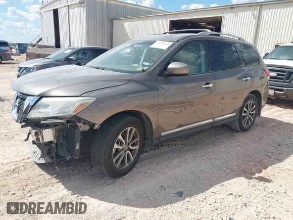 2014 Nissan Pathfinder SL with VIN 5N1AR2MN9EC690960, listed as a IAAI auction lot 43372049 with 98,235 mi miles and . Bid and sale history available at DreamBid. Image 2.