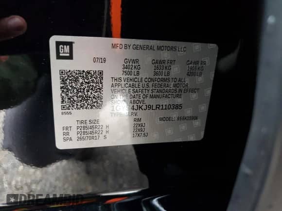 2020 Cadillac Escalade ESV Premium Luxury с VIN 1GYS4JKJ9LR110385, выставлен на аукционе Copart как лот 57809575 с пробегом 102 266 миль миль и Списание • Salvage title. История ставок и продаж доступна на DreamBid. Изображение 12.