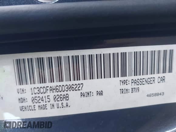 2013 Dodge Dart Aero с VIN 1C3CDFAH6DD306227, выставлен на аукционе IAAI как лот 42889055 с пробегом 68 196 миль миль и . История ставок и продаж доступна на DreamBid. Изображение 9.