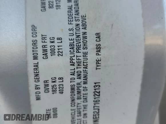 2001 Chevrolet Malibu LS с VIN 1G1NE52J716122131, выставлен на аукционе Copart как лот 81442225 с пробегом 49 948 миль миль и Списание • Salvage title. История ставок и продаж доступна на DreamBid. Изображение 12.