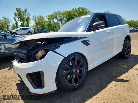 2021 Land Rover Range Rover Sport SVR with VIN SALWZ2RE3MA769580, listed as a Copart auction lot 68108755 with 50,363 mi miles and Salvage title. Bid and sale history available at DreamBid. Image 1.