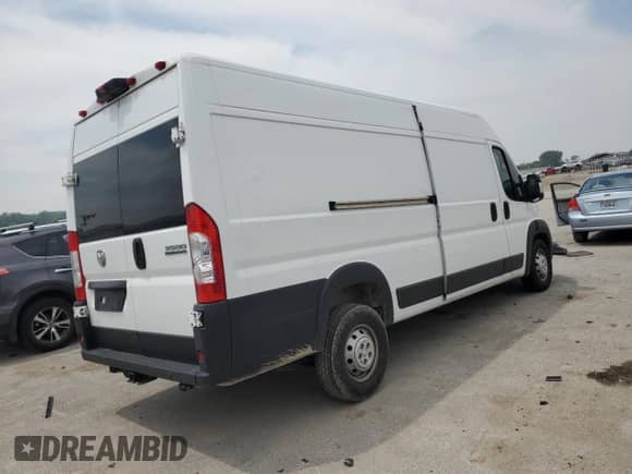 2023 Ram ProMaster Cargo z VIN 3C6MRVJG9PE569079, wystawiony jako Copart lot #58667925 z przebiegiem 135 954 mil mil oraz Szkoda całkowita • Salvage title. Historia ofert i sprzedaży dostępna na DreamBid. Obrazek 3.