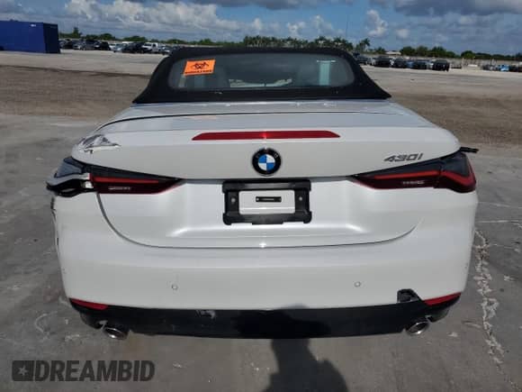 2025 BMW 4 Series 430i with VIN WBA33DB00SCS80445, listed as a Copart auction lot 58785615 with Not provided miles and Non repairable. Bid and sale history available at DreamBid. Image 6.