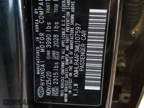 2021 Hyundai Elantra N Line with VIN KMHLR4AF3MU107597, listed as a Copart auction lot 41773395 with Not provided miles and Salvage title. Bid and sale history available at DreamBid. Image 12.