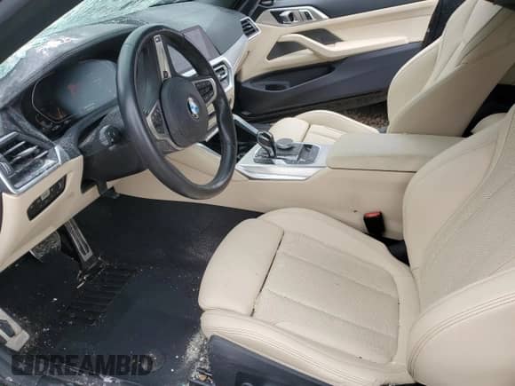 2023 BMW 4 Series 430i xDrive with VIN WBA43AT08PCM90476, listed as a Copart auction lot 50727785 with 11,677 mi miles and Salvage title. Bid and sale history available at DreamBid. Image 7.