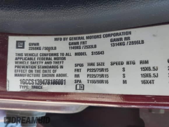 2007 Chevrolet Colorado 1LT с VIN 1GCCS139478186001, выставлен на аукционе IAAI как лот 41634137 с пробегом 223 939 миль миль и . История ставок и продаж доступна на DreamBid. Изображение 9.