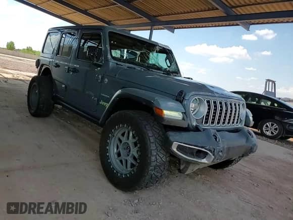 2024 Jeep Wrangler Sahara with VIN 1C4PJXEG0RW238063, listed as a Copart auction lot 70228275 with 5,358 mi miles and Salvage title. Bid and sale history available at DreamBid. Image 14.