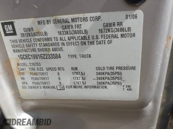 2006 Chevrolet Silverado 1500 LS с VIN 1GCEC19V16Z233584, выставлен на аукционе IAAI как лот 41664131 с пробегом 316 943 миль миль и . История ставок и продаж доступна на DreamBid. Изображение 9.