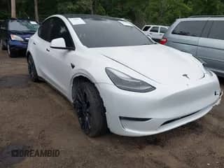 2022 Tesla Model Y Performance with VIN 7SAYGDEFXNF376882, listed as a IAAI auction lot 42906369 with 37,586 mi miles and . Bid and sale history available at DreamBid. Image 1.