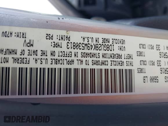 2009 Dodge Nitro SE with VIN 1D8GU28K49W530813, listed as a IAAI auction lot 42557717 with 125,772 mi miles and . Bid and sale history available at DreamBid. Image 9.