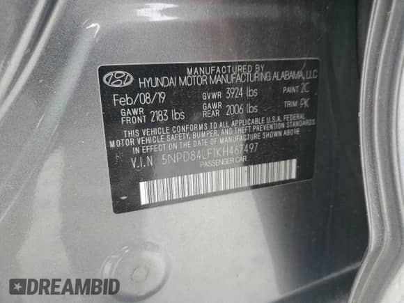 2019 Hyundai Elantra Value Edition с VIN 5NPD84LF1KH467497, выставлен на аукционе Copart как лот 87294785 с пробегом 129 687 миль миль и Чистый • Clean title. История ставок и продаж доступна на DreamBid. Изображение 12.