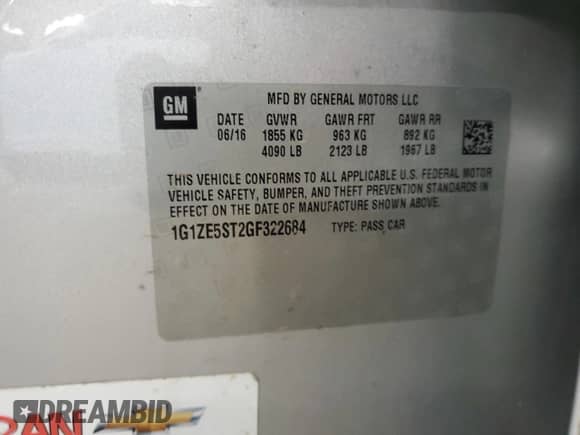 2016 Chevrolet Malibu LT z VIN 1G1ZE5ST2GF322684, wystawiony jako Copart lot #86873935 z przebiegiem 116 967 mil mil oraz Czysty tytuł • Clean title. Historia ofert i sprzedaży dostępna na DreamBid. Obrazek 12.