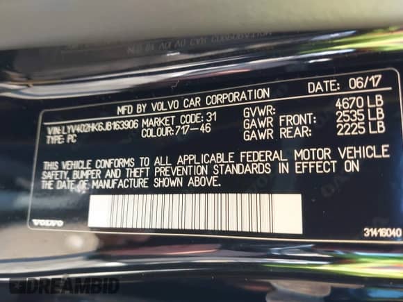 2018 Volvo S60 Inscription с VIN LYV402HK6JB163906, выставлен на аукционе IAAI как лот 41485767 с пробегом 72 184 миль миль и . История ставок и продаж доступна на DreamBid. Изображение 9.