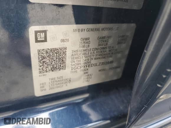 2020 Chevrolet Silverado 1500 LT Trail Boss с VIN 1GCPYFED1LZ351649, выставлен на аукционе Copart как лот 67021895 с пробегом 63 908 миль миль и Списание • Salvage title. История ставок и продаж доступна на DreamBid. Изображение 12.