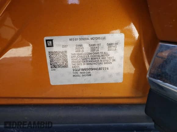 2017 Chevrolet Bolt EV LT z VIN 1G1FW6S05H4187774, wystawiony jako Copart lot #45166843 z przebiegiem 54 750 mil mil oraz . Historia ofert i sprzedaży dostępna na DreamBid. Obrazek 15.