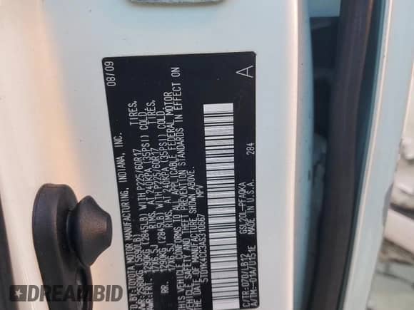 2010 Toyota Sienna XLE с VIN 5TDYK4CC3AS310667, выставлен на аукционе Copart как лот 86077205 с пробегом 184 017 миль миль и Списание • Salvage title. История ставок и продаж доступна на DreamBid. Изображение 13.