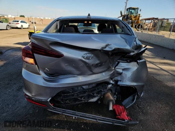 2020 Hyundai Elantra Value Edition with VIN KMHD84LF9LU977504, listed as a Copart auction lot 80218165 with 43,107 mi miles and Salvage title. Bid and sale history available at DreamBid. Image 6.