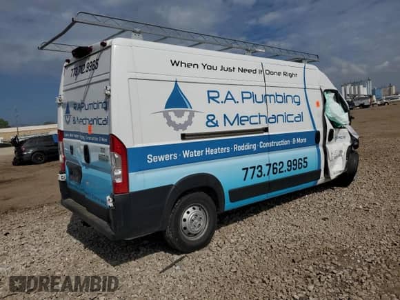 2023 Ram ProMaster Cargo z VIN 3C6LRVDG5PE580085, wystawiony jako Copart lot #56954325 z przebiegiem Nie podano mil oraz Szkoda całkowita • Salvage title. Historia ofert i sprzedaży dostępna na DreamBid. Obrazek 3.