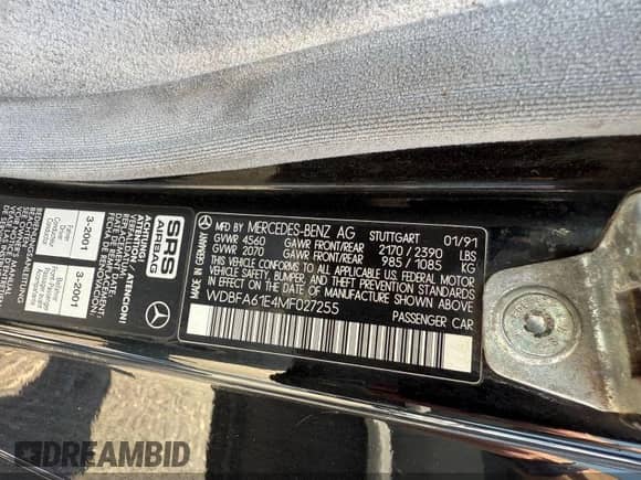 1991 Mercedes-Benz 300 с VIN WDBFA61E4MF027255, выставлен на аукционе IAAI как лот 42844885 с пробегом 120 692 миль миль и . История ставок и продаж доступна на DreamBid. Изображение 9.