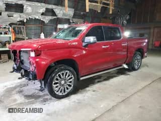 2022 Chevrolet Silverado 1500 LTZ with VIN 3GCUYGEL3NG150371, listed as a Copart auction lot 86528145 with 22,242 mi miles and Salvage title. Bid and sale history available at DreamBid. Image 1.