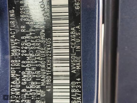 2017 Toyota Camry Hybrid XLE с VIN 4T1BD1FKXHU224405, выставлен на аукционе Copart как лот 81770815 с пробегом 152 101 миль миль и Списание • Salvage title. История ставок и продаж доступна на DreamBid. Изображение 12.