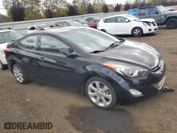 2013 Hyundai Elantra GLS with VIN KMHDH4AE7DU796106, listed as a Copart auction lot 87054845 with 100,828 mi miles and Salvage title. Bid and sale history available at DreamBid. Image 4.