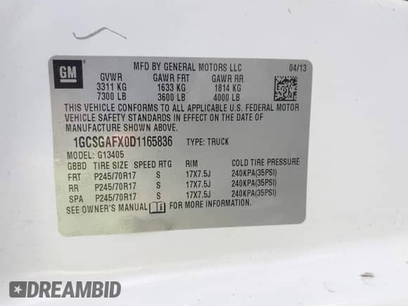 2013 Chevrolet Express Cargo с VIN 1GCSGAFX0D1165836, выставлен на аукционе IAAI как лот 43415273 с пробегом 328 468 миль миль и . История ставок и продаж доступна на DreamBid. Изображение 9.