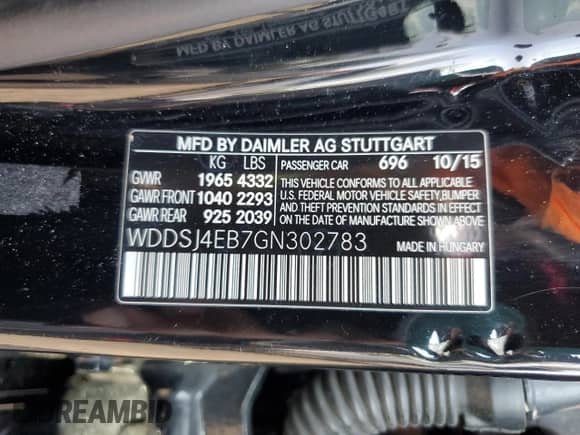 2016 Mercedes-Benz CLA 250 с VIN WDDSJ4EB7GN302783, выставлен на аукционе Copart как лот 71473675 с пробегом 137 426 миль миль и Списание • Salvage title. История ставок и продаж доступна на DreamBid. Изображение 13.