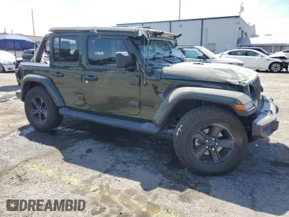 2021 Jeep Wrangler Unlimited Sahara Altitude z VIN 1C4HJXEM0MW655802, wystawiony jako Copart lot #53337225 z przebiegiem 48 130 mil mil oraz Szkoda całkowita • Salvage title. Historia ofert i sprzedaży dostępna na DreamBid. Obrazek 4.