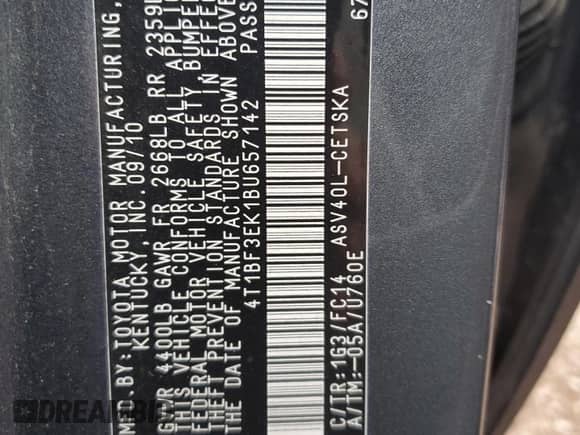 2011 Toyota Camry LE with VIN 4T1BF3EK1BU657142, listed as a Copart auction lot 82655225 with 213,956 mi miles and Clean title. Bid and sale history available at DreamBid. Image 12.