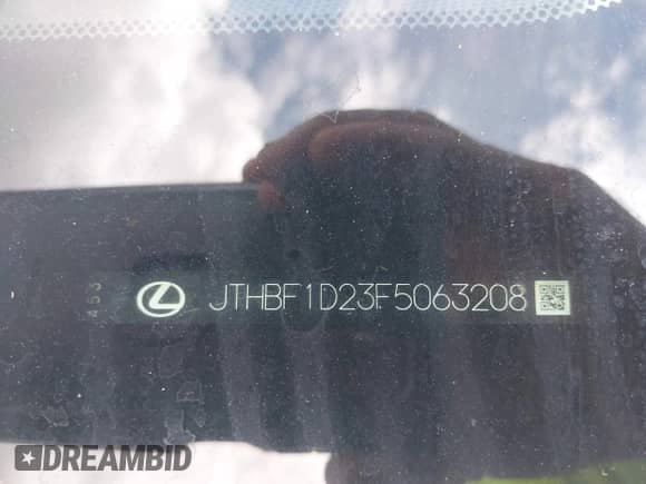 2015 Lexus IS 250 с VIN JTHBF1D23F5063208, выставлен на аукционе IAAI как лот 42963130 с пробегом 144 398 миль миль и . История ставок и продаж доступна на DreamBid. Изображение 9.