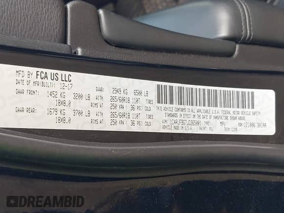 2018 Jeep Grand Cherokee Sterling с VIN 1C4RJFBG7JC265001, выставлен на аукционе IAAI как лот 43043385 с пробегом 88 816 миль миль и . История ставок и продаж доступна на DreamBid. Изображение 9.