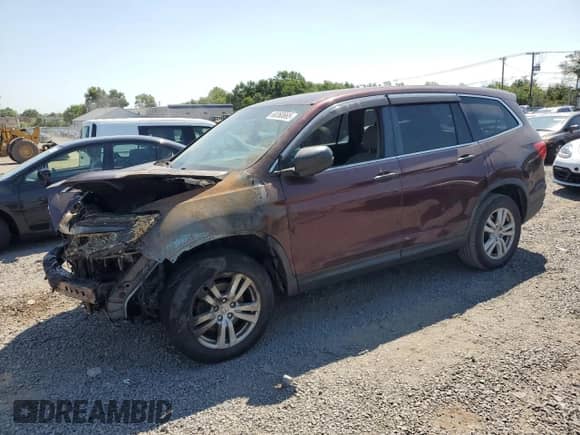 2016 Honda Pilot LX z VIN 5FNYF6H17GB020081, wystawiony jako Copart lot #68360665 z przebiegiem Nie podano mil oraz Szkoda całkowita • Salvage title. Historia ofert i sprzedaży dostępna na DreamBid. Obrazek 1.