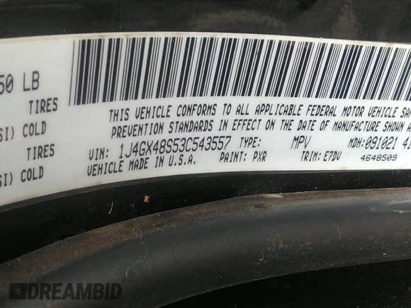 2003 Jeep Grand Cherokee Laredo z VIN 1J4GX48S53C543557, wystawiony jako IAAI lot #43123734 z przebiegiem 312 304 mil mil oraz . Historia ofert i sprzedaży dostępna na DreamBid. Obrazek 9.