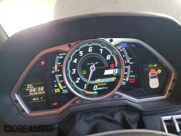 2015 Lamborghini Aventador with VIN ZHWUR1ZD5FLA03450, listed as a Copart auction lot 53781224 with 8,471 mi miles and Salvage title. Bid and sale history available at DreamBid. Image 9.