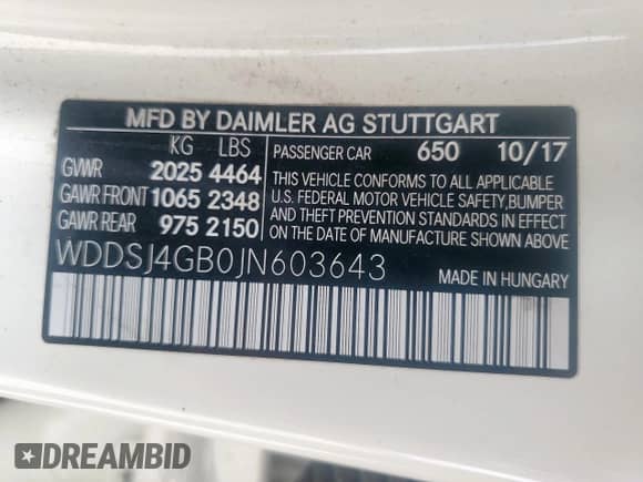 2018 Mercedes-Benz CLA 250 with VIN WDDSJ4GB0JN603643, listed as a Copart auction lot 84792635 with 100,330 mi miles and Salvage title. Bid and sale history available at DreamBid. Image 12.