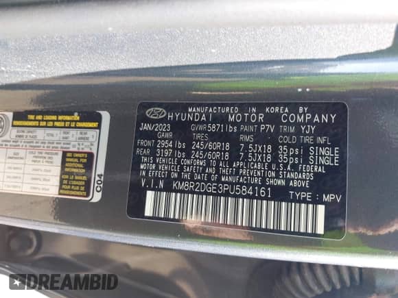 2023 Hyundai Palisade SEL с VIN KM8R2DGE3PU584161, выставлен на аукционе IAAI как лот 43352439 с пробегом 30 197 миль миль и . История ставок и продаж доступна на DreamBid. Изображение 9.