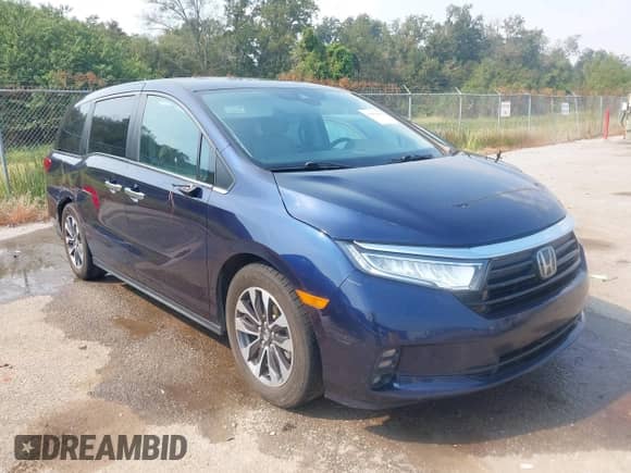 2021 Honda Odyssey EX-L with VIN 5FNRL6H73MB001413, listed as a IAAI auction lot 43492499 with 156,427 mi miles and . Bid and sale history available at DreamBid. Image 1.