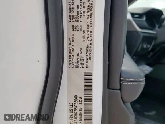 2023 Jeep Grand Cherokee Limited z VIN 1C4RJKBG7P8736049, wystawiony jako Copart lot #67277525 z przebiegiem 52 516 mil mil oraz Szkoda całkowita • Salvage title. Historia ofert i sprzedaży dostępna na DreamBid. Obrazek 13.