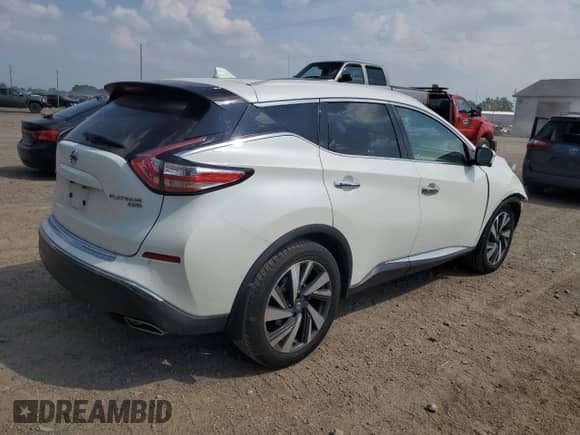2018 Nissan Murano Platinum z VIN 5N1AZ2MH7JN174640, wystawiony jako Copart lot #69026205 z przebiegiem 60 737 mil mil oraz Szkoda całkowita • Salvage title. Historia ofert i sprzedaży dostępna na DreamBid. Obrazek 3.