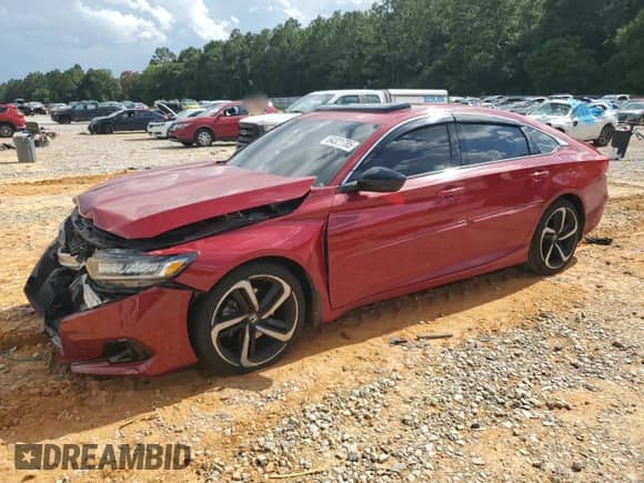 2021 Honda Accord Sport с VIN 1HGCV2F32MA006220, выставлен на аукционе Copart как лот 64321785 с пробегом 96 305 миль миль и Списание • Salvage title. История ставок и продаж доступна на DreamBid. Изображение 1.