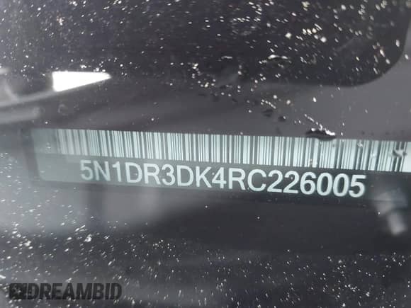 2024 Nissan Pathfinder Platinum с VIN 5N1DR3DK4RC226005, выставлен на аукционе IAAI как лот 42191342 с пробегом 39 778 миль миль и . История ставок и продаж доступна на DreamBid. Изображение 17.