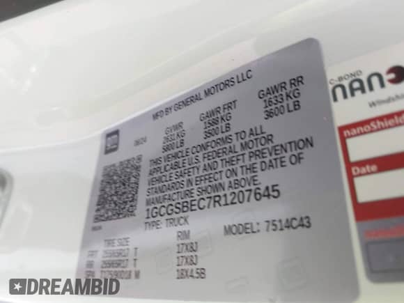 2024 Chevrolet Colorado 2WD Work Truck with VIN 1GCGSBEC7R1207645, listed as a IAAI auction lot 41640725 with 10,119 mi miles and . Bid and sale history available at DreamBid. Image 9.