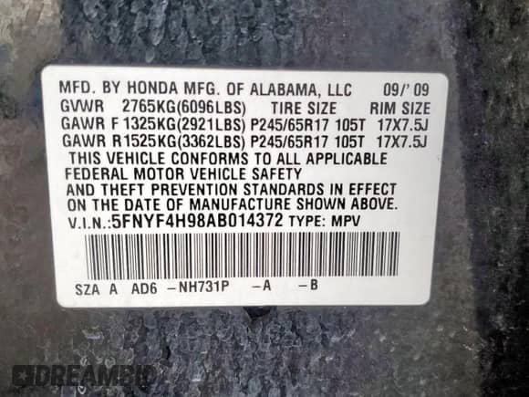 2010 Honda Pilot Touring с VIN 5FNYF4H98AB014372, выставлен на аукционе Copart как лот 68731235 с пробегом 204 851 миль миль и Чистый • Clean title. История ставок и продаж доступна на DreamBid. Изображение 14.