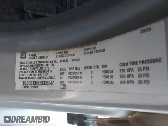 2006 Chevrolet Colorado 2LT с VIN 1GCCS136568305047, выставлен на аукционе IAAI как лот 42966159 с пробегом 86 358 миль миль и . История ставок и продаж доступна на DreamBid. Изображение 9.