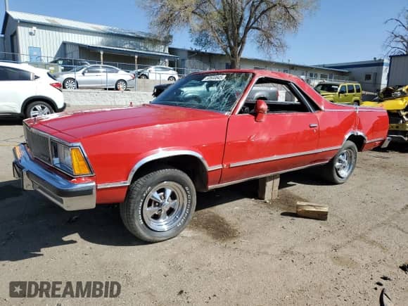 1980 Chevrolet El Camino with VIN 1W80JAR406857, listed as a Copart auction lot 50603845 with 21,815 mi miles and Salvage title. Bid and sale history available at DreamBid. Image 1.