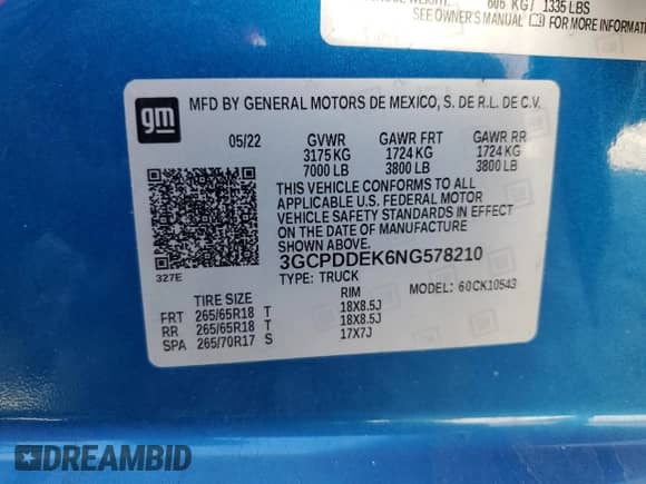 2022 Chevrolet Silverado 1500 LT with VIN 3GCPDDEK6NG578210, listed as a Copart auction lot 72094655 with 66,292 mi miles and Salvage title. Bid and sale history available at DreamBid. Image 13.