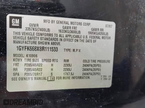 2008 Cadillac Escalade ESV с VIN 1GYFK668X8R111533, выставлен на аукционе IAAI как лот 42998299 с пробегом 178 675 миль миль и . История ставок и продаж доступна на DreamBid. Изображение 9.