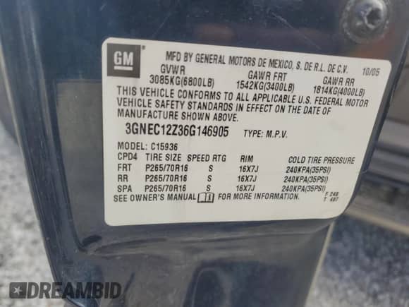 2006 Chevrolet Avalanche LS с VIN 3GNEC12Z36G146905, выставлен на аукционе Copart как лот 82307305 с пробегом 221 775 миль миль и Чистый • Clean title. История ставок и продаж доступна на DreamBid. Изображение 13.