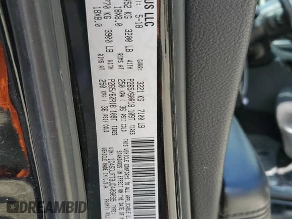 2018 Dodge Durango Special Service z VIN 1C4SDJFT3JC409095, wystawiony jako Copart lot #68119795 z przebiegiem 135 161 mil mil oraz Szkoda całkowita • Salvage title. Historia ofert i sprzedaży dostępna na DreamBid. Obrazek 13.